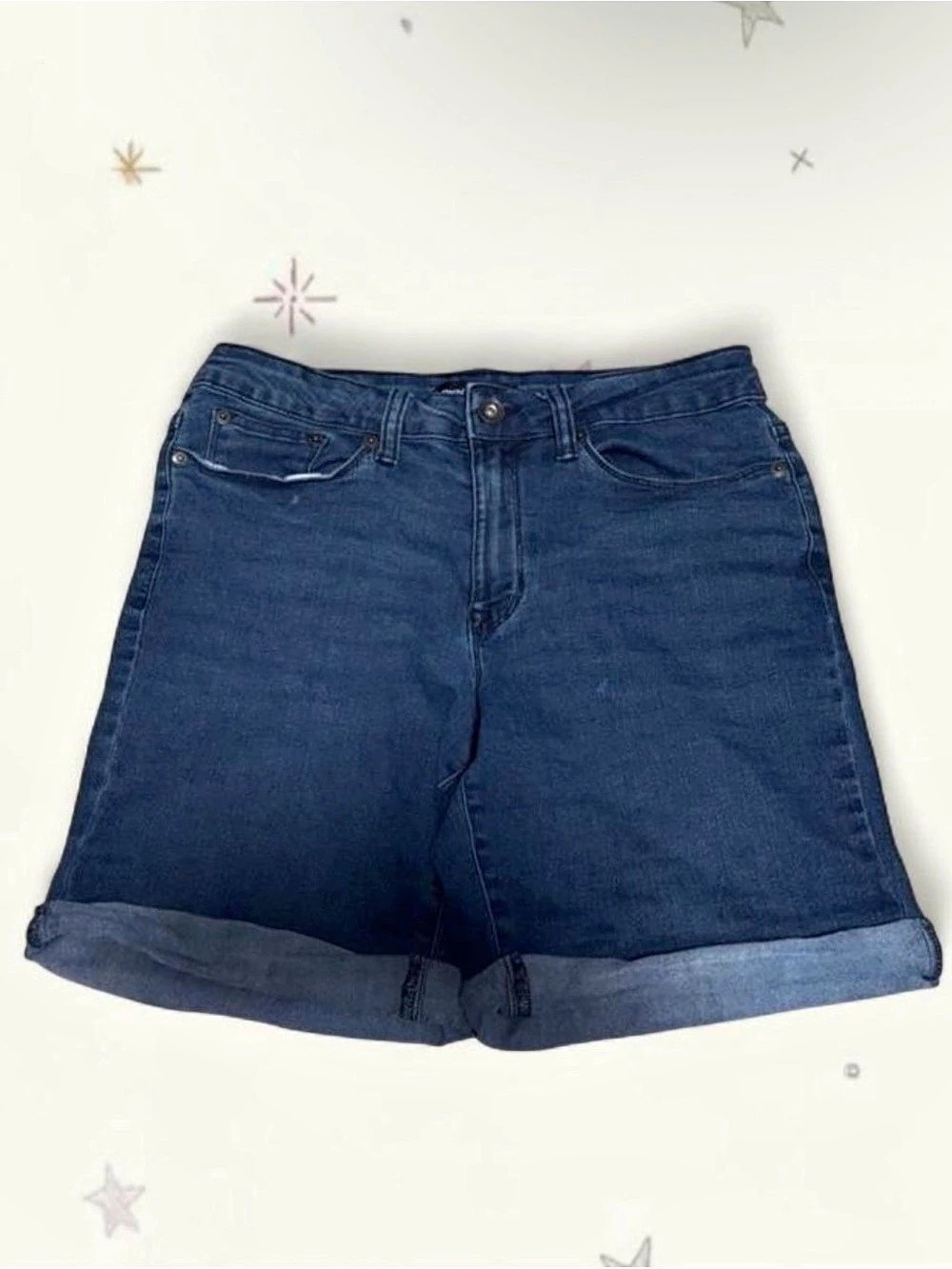 DKNY Denim Rolled Hem Jean Shorts in Blue Size 4